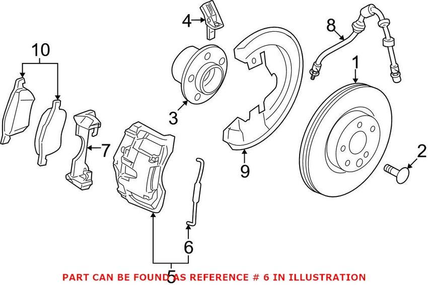 Disc Brake Pad Retaining Spring Front Genuine Volvo 30671546